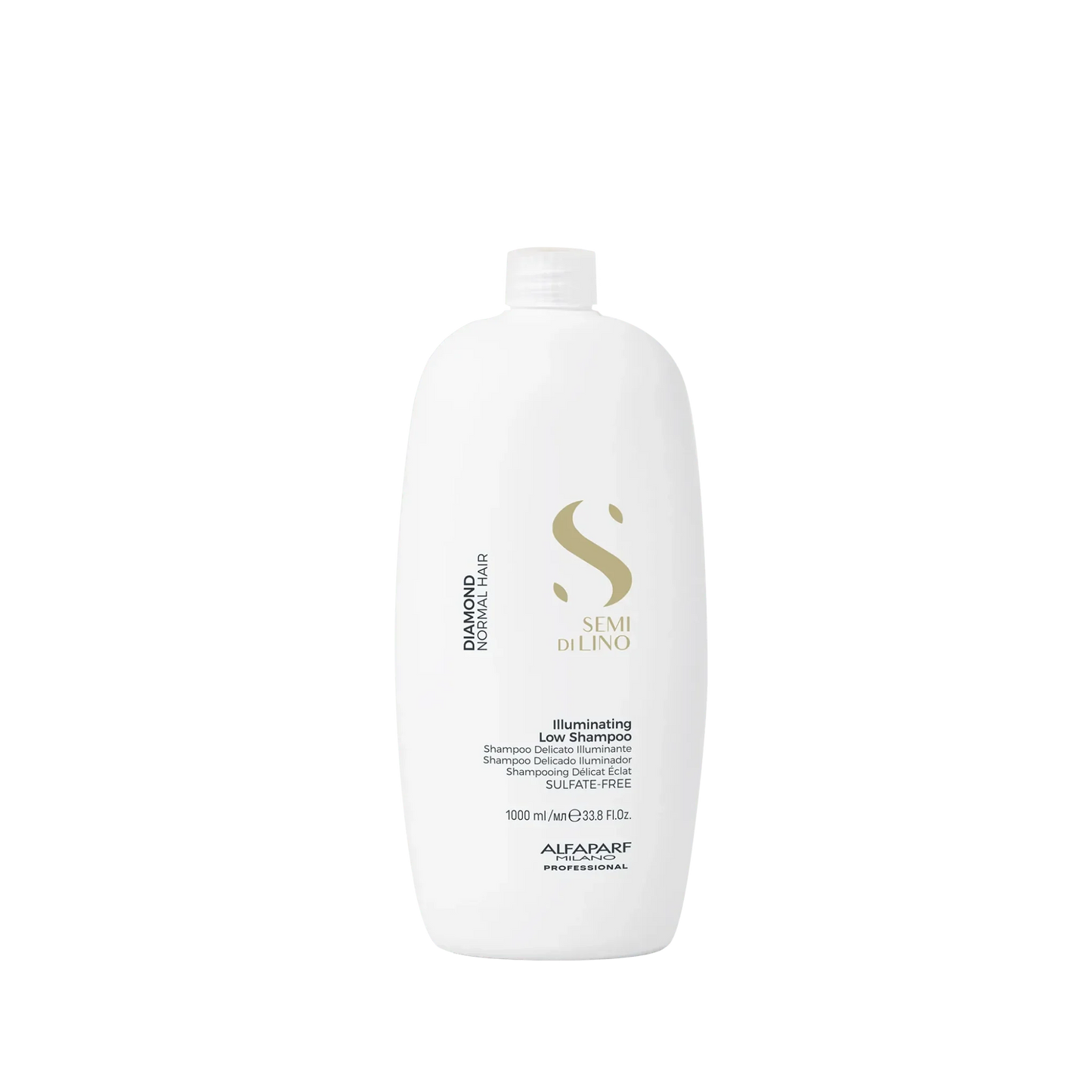 1 litre bottle of Alfaparf Semi Di Lino Diamond Illuminating Shampoo for normal hair