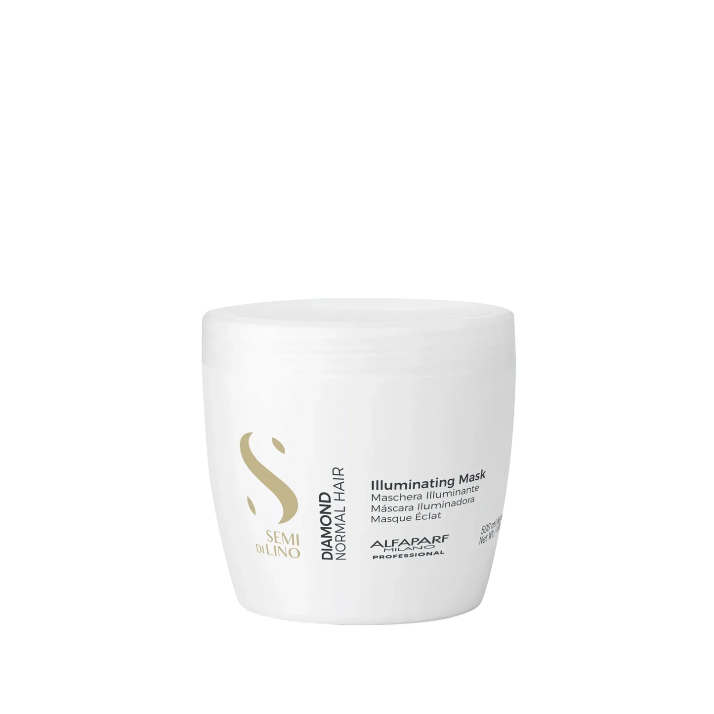 Alfaparf Semi Di Lino Diamond Illuminating Mask 500ml hair treatment jar on white background