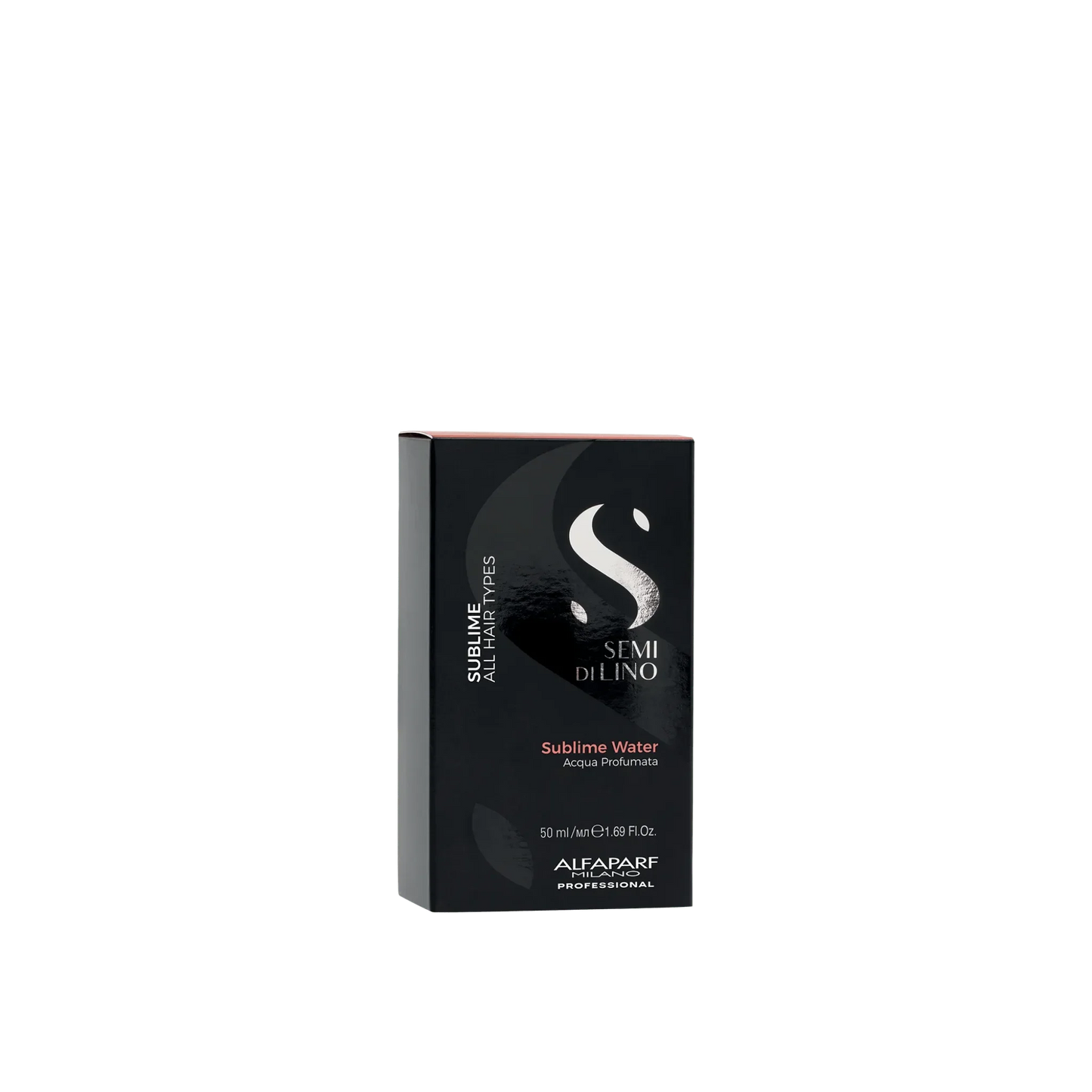 Alfaparf Semi Di Lino Sublime Water 50ml hair treatment product box on plain background